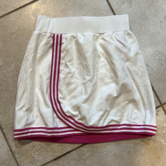 NWT! Barstool Sports White Pink Trim Knit Faux Wrap Golf Skirt Skort S - Picture 3 of 8